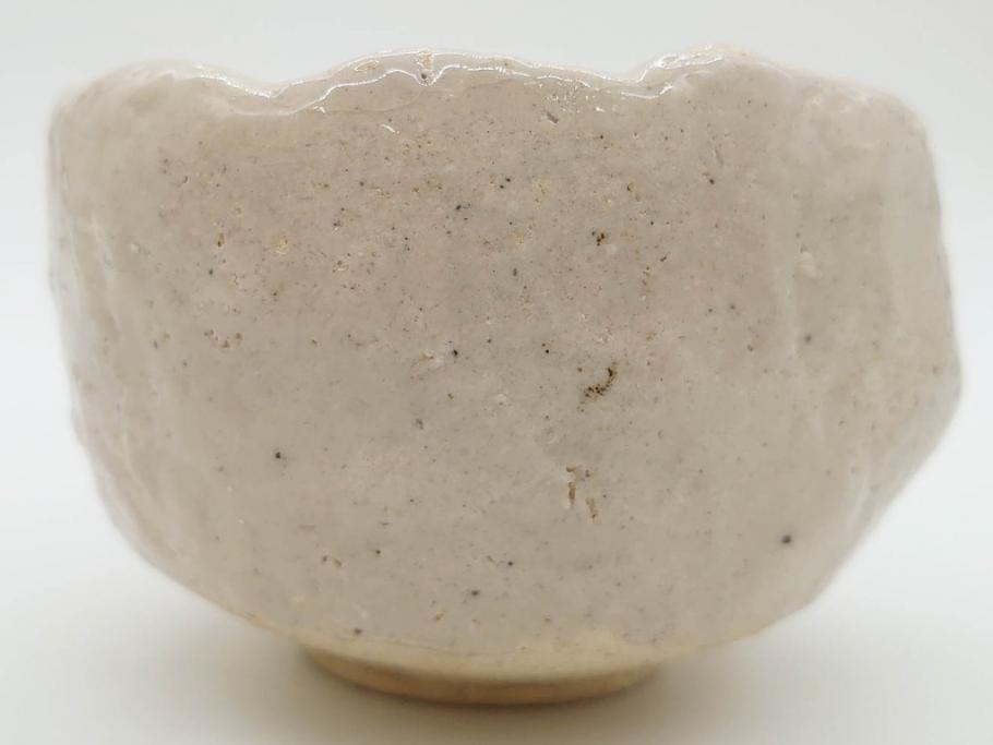 矢野景川　志野茶碗　約12cm　3.9寸　素朴で温かみを感じる抹茶碗(茶器、茶道具、茶陶、三寸九分、和食器、共箱付き)(R-078647)