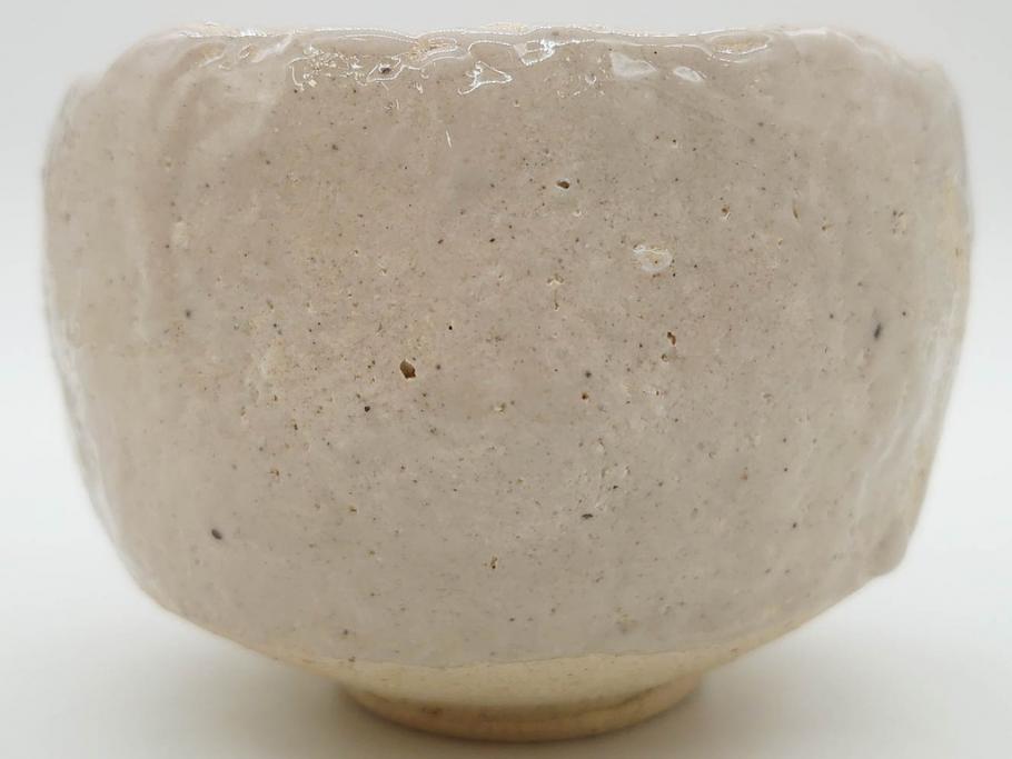 矢野景川　志野茶碗　約12cm　3.9寸　素朴で温かみを感じる抹茶碗(茶器、茶道具、茶陶、三寸九分、和食器、共箱付き)(R-078647)