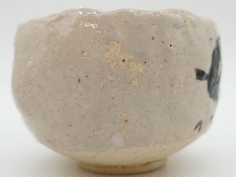 矢野景川　志野茶碗　約12cm　3.9寸　素朴で温かみを感じる抹茶碗(茶器、茶道具、茶陶、三寸九分、和食器、共箱付き)(R-078647)