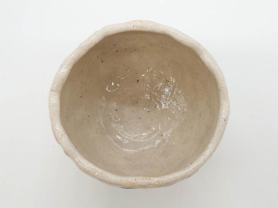 矢野景川　志野茶碗　約12cm　3.9寸　素朴で温かみを感じる抹茶碗(茶器、茶道具、茶陶、三寸九分、和食器、共箱付き)(R-078647)