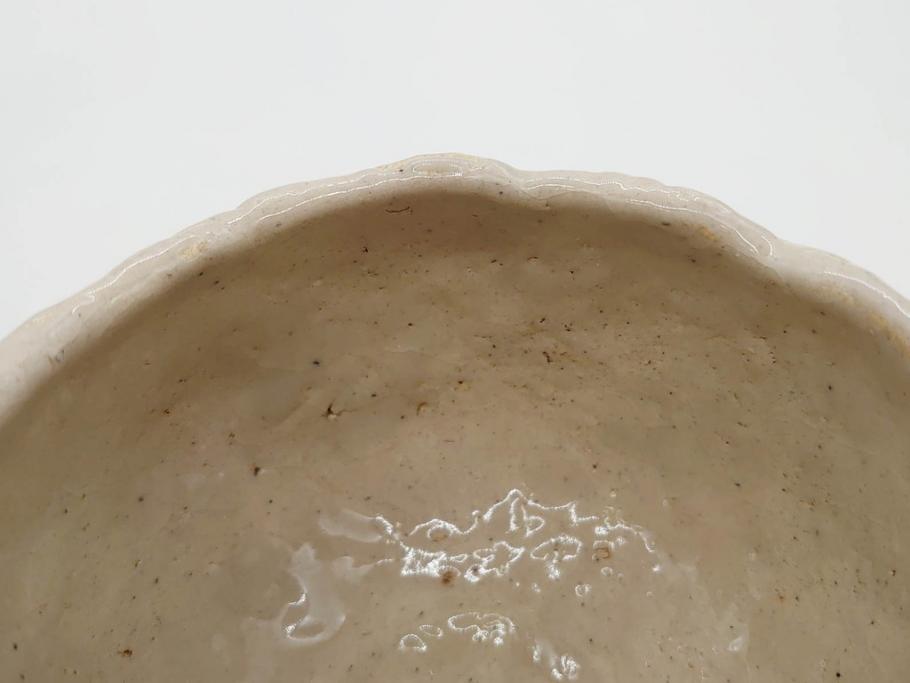 矢野景川　志野茶碗　約12cm　3.9寸　素朴で温かみを感じる抹茶碗(茶器、茶道具、茶陶、三寸九分、和食器、共箱付き)(R-078647)