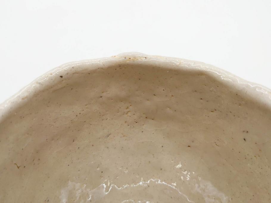 矢野景川　志野茶碗　約12cm　3.9寸　素朴で温かみを感じる抹茶碗(茶器、茶道具、茶陶、三寸九分、和食器、共箱付き)(R-078647)