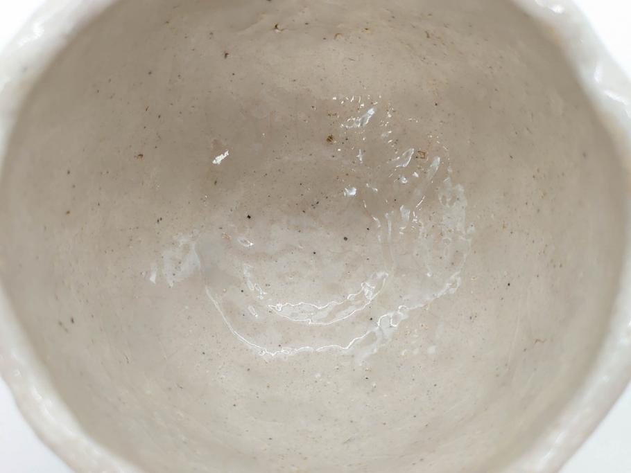 矢野景川　志野茶碗　約12cm　3.9寸　素朴で温かみを感じる抹茶碗(茶器、茶道具、茶陶、三寸九分、和食器、共箱付き)(R-078647)