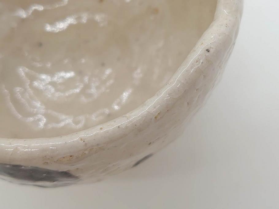 矢野景川　志野茶碗　約12cm　3.9寸　素朴で温かみを感じる抹茶碗(茶器、茶道具、茶陶、三寸九分、和食器、共箱付き)(R-078647)