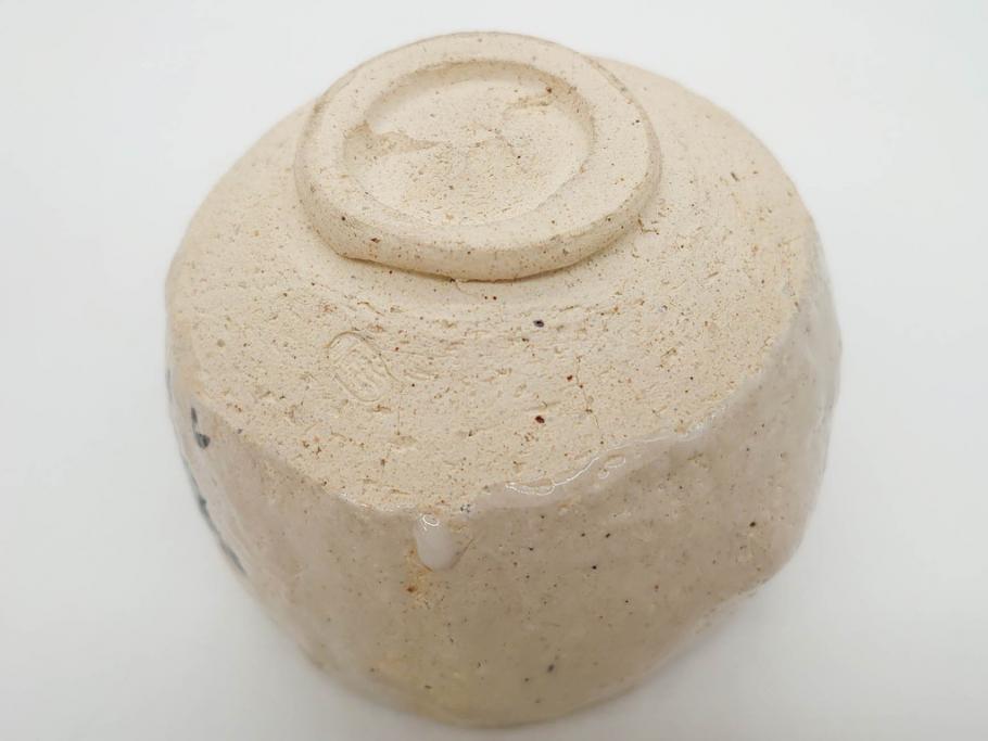 矢野景川　志野茶碗　約12cm　3.9寸　素朴で温かみを感じる抹茶碗(茶器、茶道具、茶陶、三寸九分、和食器、共箱付き)(R-078647)