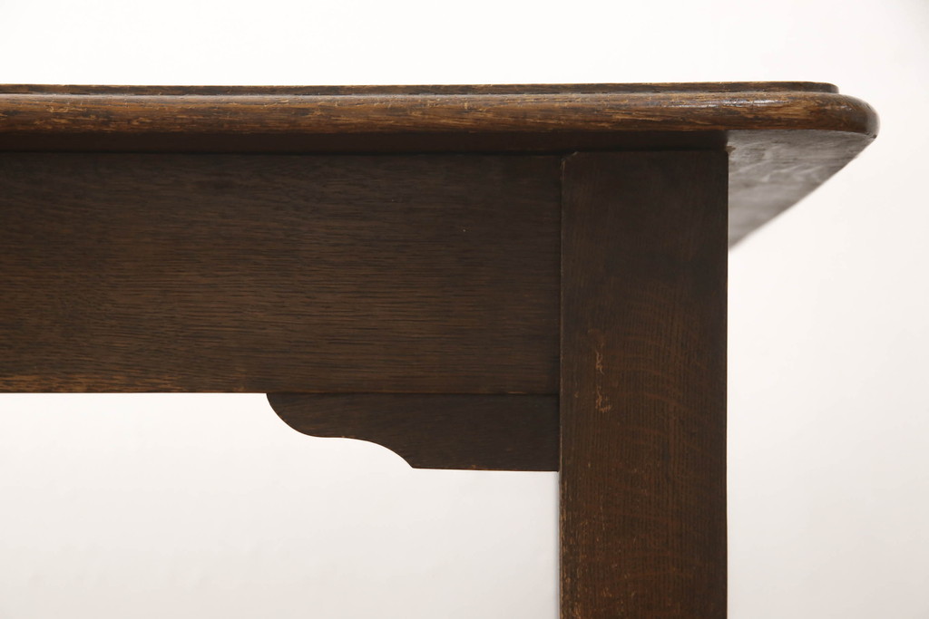 イギリスアンティーク　オーク材　シンプルなアールデコスタイルのダイニングテーブル(4人掛け、4P、6人掛け、6P、食卓)(R-064028)