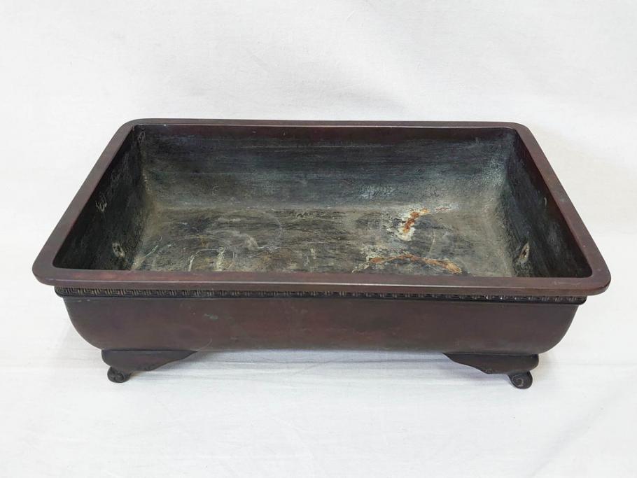 江戸期金銅製双耳花器 】 渡来古代様式 寺院仏具 O0905F 工芸品