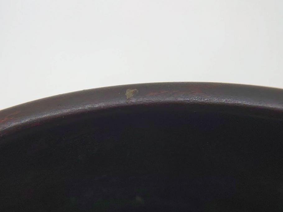 時代物　古銅　斑紫銅　盛上　双鯉文　優雅に泳ぐ鯉の装飾が印象的な花瓶(高岡銅器?、花器、花生、花入、壷、壺、在銘、作家物)(R-077928)