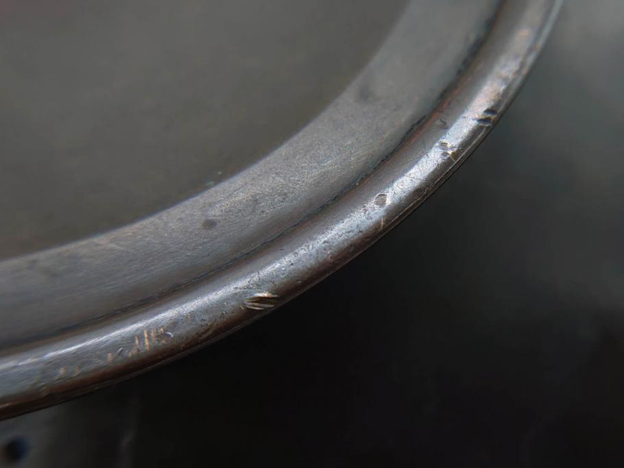 時代物　古銅　斑紫銅　盛上　双鯉文　優雅に泳ぐ鯉の装飾が印象的な花瓶(高岡銅器?、花器、花生、花入、壷、壺、在銘、作家物)(R-077928)