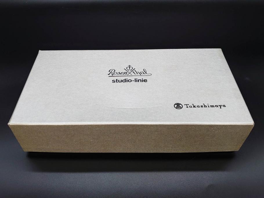 ドイツ　Rosenthal(ローゼンタール)　Studio-linie(スタジオライン)　シンプルながら飾り模様のデザイン性が光るベース2点&プレート7客セット(CLASSIC ROSE、クラシック・ローズ、ゴールドライン、花瓶、花器、花入、花生、磁器、中皿、大皿、洋食器、金彩)(R-078703)