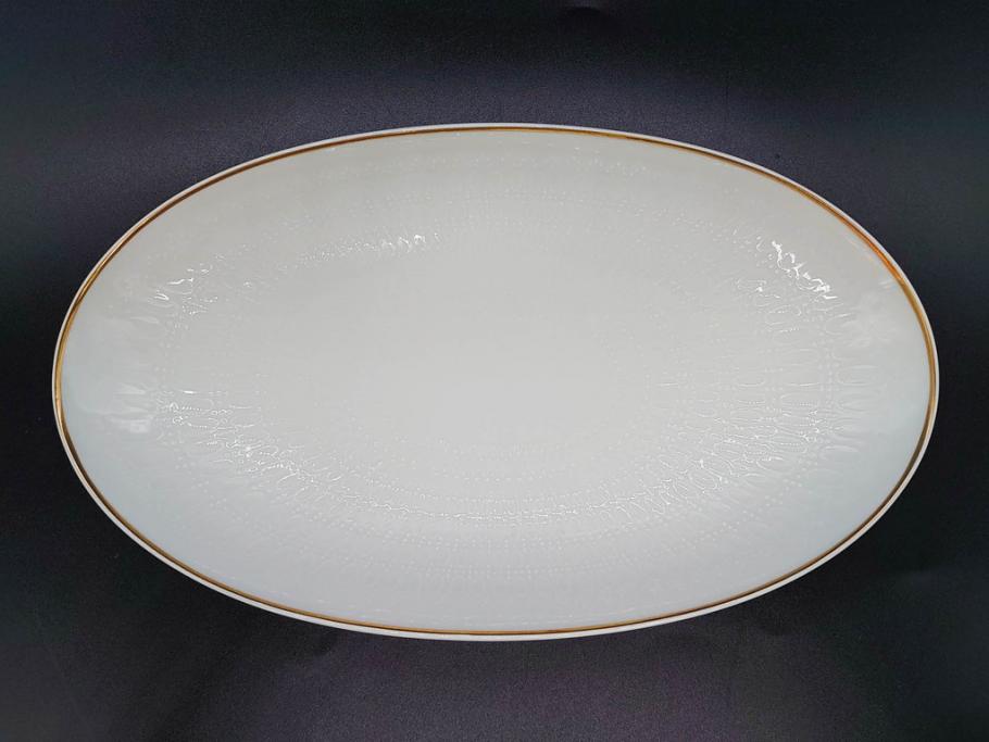 ドイツ　Rosenthal(ローゼンタール)　Studio-linie(スタジオライン)　シンプルながら飾り模様のデザイン性が光るベース2点&プレート7客セット(CLASSIC ROSE、クラシック・ローズ、ゴールドライン、花瓶、花器、花入、花生、磁器、中皿、大皿、洋食器、金彩)(R-078703)