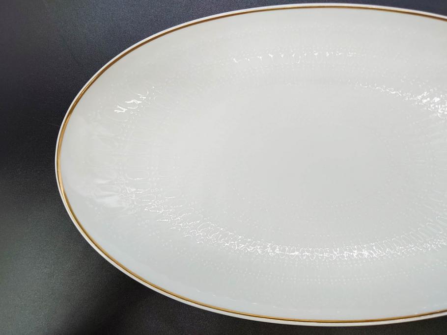 ドイツ　Rosenthal(ローゼンタール)　Studio-linie(スタジオライン)　シンプルながら飾り模様のデザイン性が光るベース2点&プレート7客セット(CLASSIC ROSE、クラシック・ローズ、ゴールドライン、花瓶、花器、花入、花生、磁器、中皿、大皿、洋食器、金彩)(R-078703)