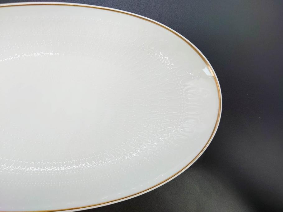 ドイツ　Rosenthal(ローゼンタール)　Studio-linie(スタジオライン)　シンプルながら飾り模様のデザイン性が光るベース2点&プレート7客セット(CLASSIC ROSE、クラシック・ローズ、ゴールドライン、花瓶、花器、花入、花生、磁器、中皿、大皿、洋食器、金彩)(R-078703)