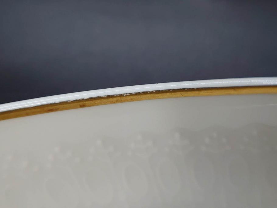 ドイツ　Rosenthal(ローゼンタール)　Studio-linie(スタジオライン)　シンプルながら飾り模様のデザイン性が光るベース2点&プレート7客セット(CLASSIC ROSE、クラシック・ローズ、ゴールドライン、花瓶、花器、花入、花生、磁器、中皿、大皿、洋食器、金彩)(R-078703)