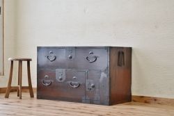 アンティーク家具　古民具　骨董　味のある二本松箪笥ローボード1