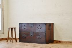 アンティーク家具　古民具　骨董　味のある二本松箪笥ローボード2