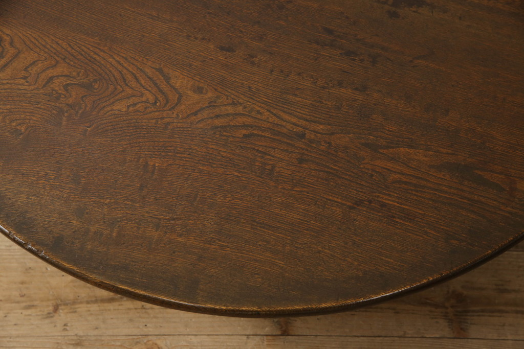 和製アンティーク　栓材　昭和初期　昔懐かしい佇まいが魅力的なちゃぶ台(座卓、丸型、ローテーブル、折りたたみテーブル)(R-047413)