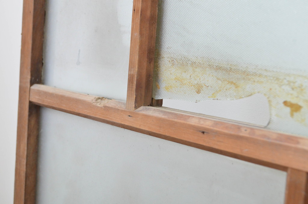 アンティーク建具　大正ロマン　懐かしい雰囲気を感じさせるガラス戸3枚セット(引き戸)(R-064306)