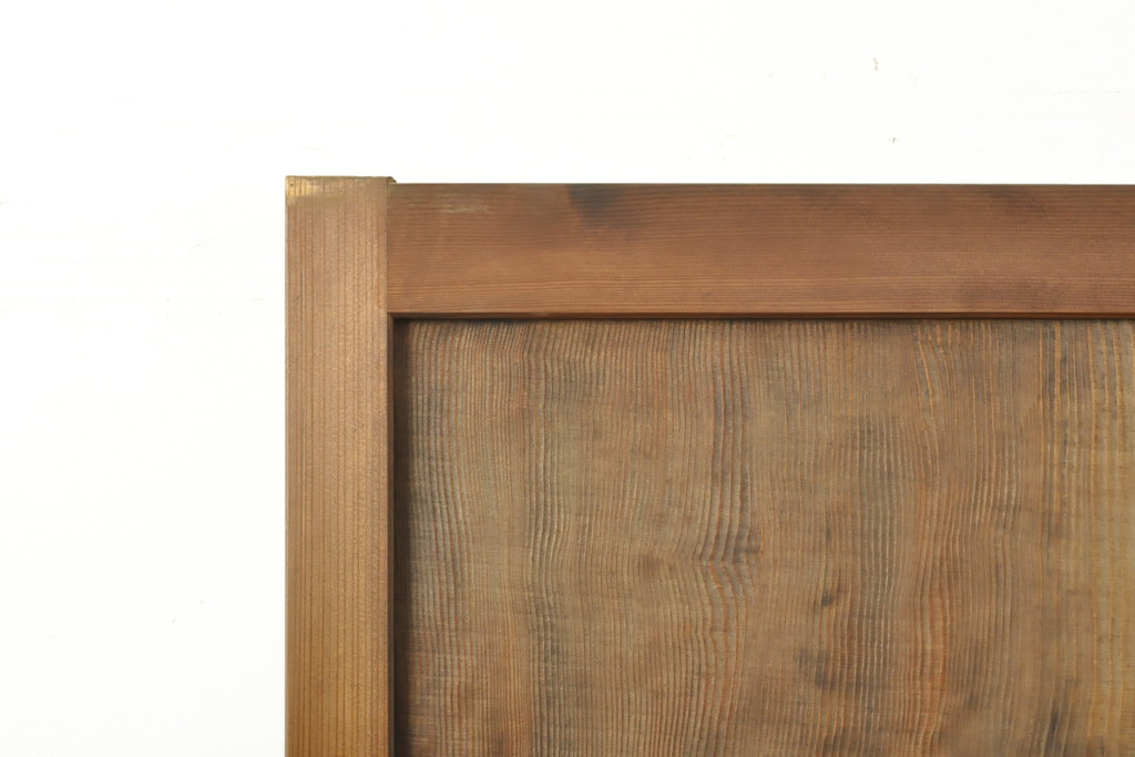 アンティーク建具　浮造り　杉材　一枚板　浮き上がるくっきりとした木目が美しい障子帯戸1枚(板戸、引き戸、建具)(R-059159)