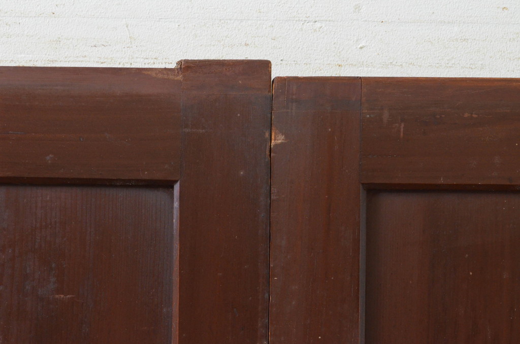 アンティーク建具　古民家スタイルにおすすめの漆塗り舞良戸4枚セット(板戸、引き戸)(R-068713)
