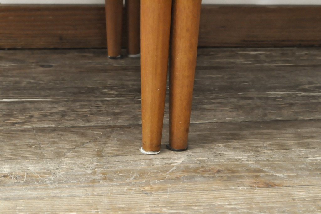 ビンテージ家具　ジャパンヴィンテージ　チーク材　メンズライクスタイルの空間づくりに活躍する本革ダイニングチェア2脚セット(レザー、椅子、イス)(R-058685)