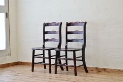 中古　日向民芸ダイニングチェア2脚セット1