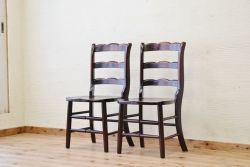 中古　日向民芸ダイニングチェア2脚セット2