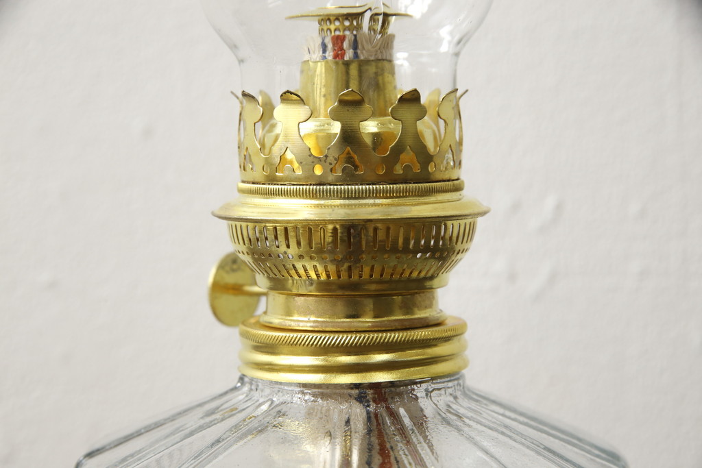 和製アンティーク　デッドストック品　巻芯14番　レトロな佇まいがお洒落な空間づくりに活躍するオイルランプ(灯油ランプ、卓上ランプ)(R-059637)