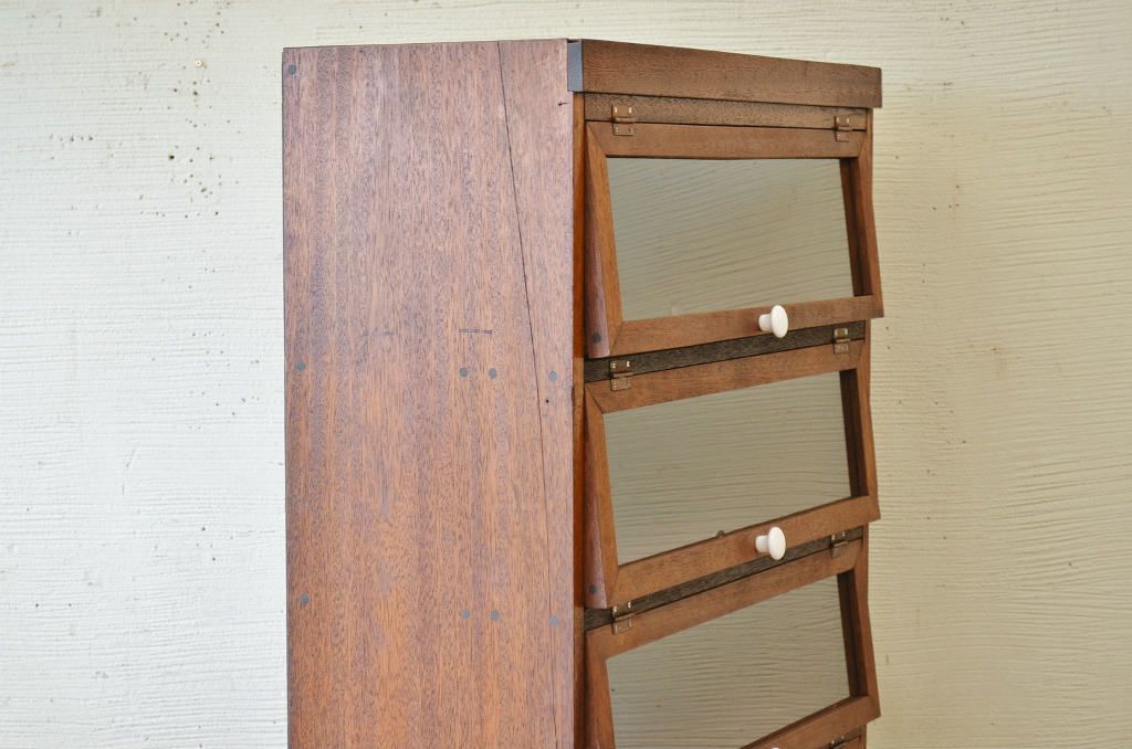 アンティーク家具　古材で作った縦型パタパタ収納棚(下駄箱)