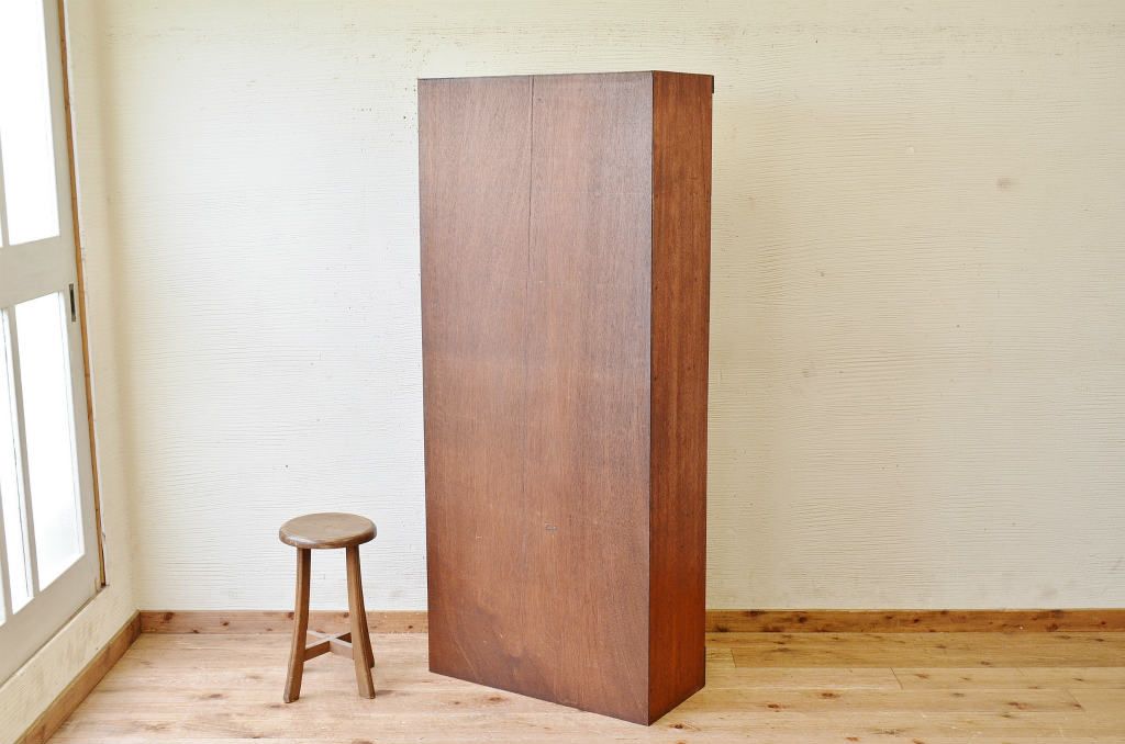 アンティーク家具　古材で作った縦型パタパタ収納棚(下駄箱)