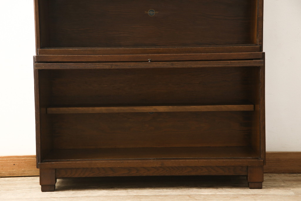 イギリスアンティーク　オーク材　シンプルでスッキリとしたデザインが素敵なスタッキングブックケース(本箱、本棚、書棚、収納棚、キャビネット)(R-058703)