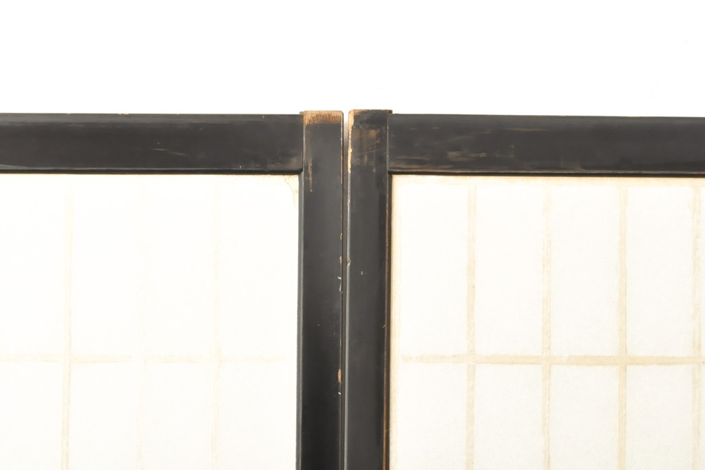 アンティーク建具　腰板欅(ケヤキ)材　凛とした佇まいが気品溢れる障子戸4枚セット(引き戸、建具)(R-059167)