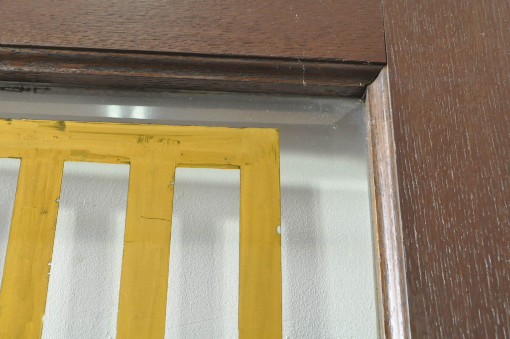 アンティーク建具　総ナラ材　レトロな雰囲気漂う両開きドア1対2セット(ガラス扉、玄関扉)(R-079020)
