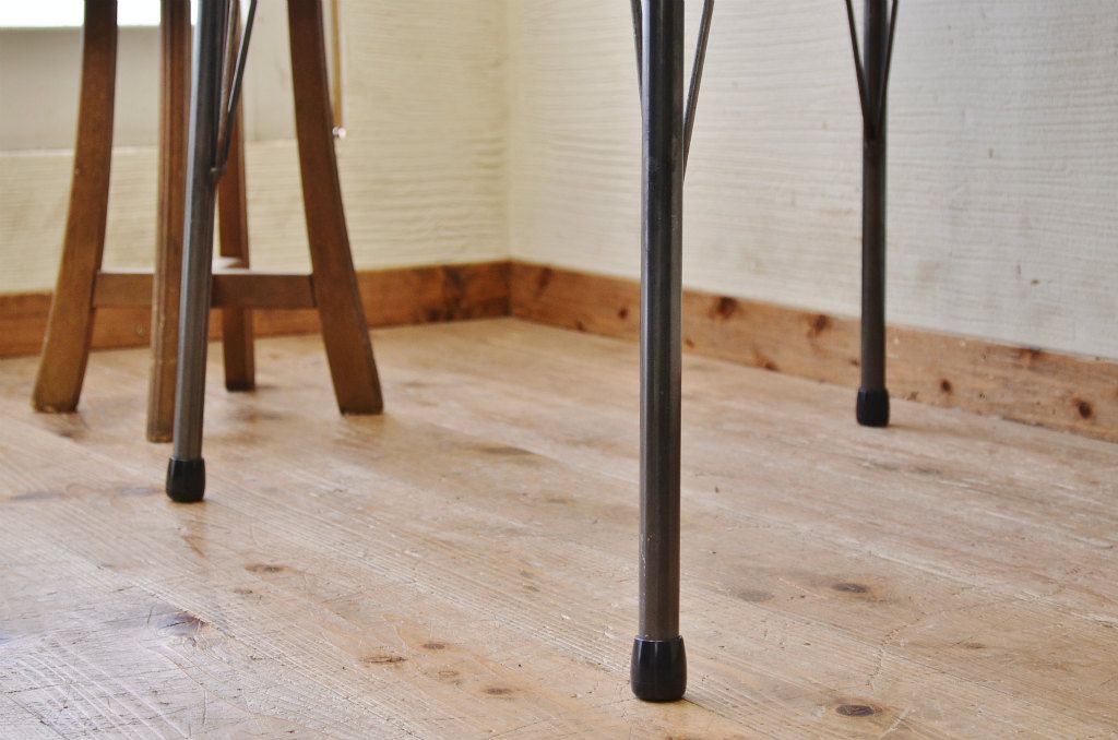 アンティーク家具　☆天板無垢材鉄脚テーブル(作業台)5