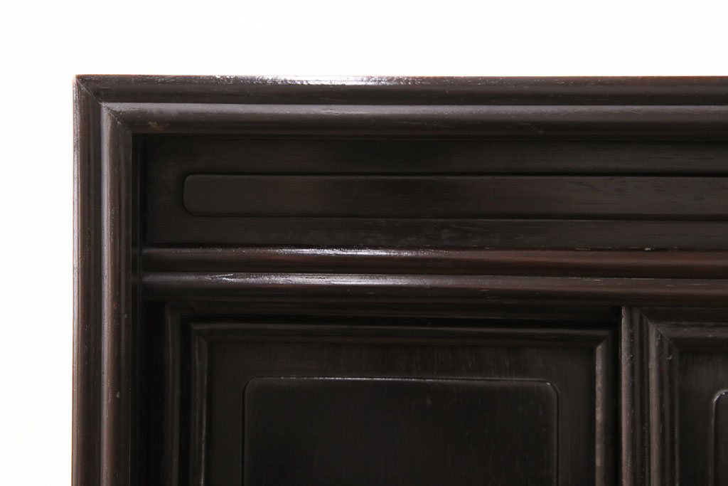 和製アンティーク　シックな佇まいが魅力的な花梨材製の茶棚(茶箪笥、収納棚、飾り棚、カリン材)(R-047276)