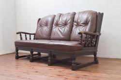 中古　飛騨産業　キツツキ　PROVINCIAL(プロヴィンシャル・プロビンシャル)シリーズ　シックな佇まいが魅力的な3人掛けソファ(3P、三人掛け、アームソファ)(定価約85万円)(R-077639)