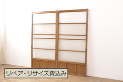 【セミオーダー家具実例】ドアにアンティーク感を残しつつ高品質リペア。ご要望通りにリサイズし、ドアノブ、蝶番は外して埋木をして綺麗に。現状の雰囲気を活かして仕上げました。(木製ドア、建具)