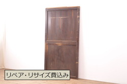 中古　ブランド家具　総ナラ(楢)材　立派な彫刻の高級ドア1枚(オークドア、扉、木製ドア、玄関ドア、建具)(R-063779)