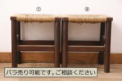 和製アンティーク　オーク材　北欧風な雰囲気を感じさせるモダンデザインのダイニングチェア4脚セット(椅子、イス)(R-060801)