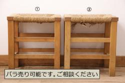 中古　唐木材　松の図　象嵌風意匠とフレームのデザインが目を引くダイニングチェア(椅子)(R-037709)