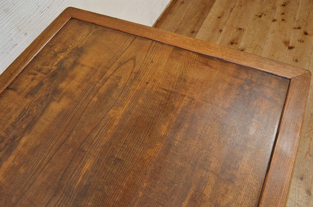アンティーク家具　☆天板無垢材鉄脚テーブル(作業台)8