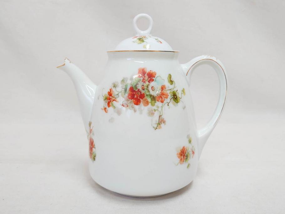 オールドノリタケ　NORITAKE　日本陶器會社　花柄　食卓が明るく華やかになるオールドノリタケまとめて17点セット(コップ2客、ティーポット、プレート8枚、ボウル6点、皿、カップ、金彩、ヤジロベー印、LOUISE、オレンジ、フラワー、草花、洋食器)(R-078753)