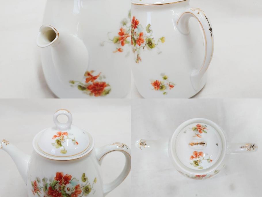 オールドノリタケ　NORITAKE　日本陶器會社　花柄　食卓が明るく華やかになるオールドノリタケまとめて17点セット(コップ2客、ティーポット、プレート8枚、ボウル6点、皿、カップ、金彩、ヤジロベー印、LOUISE、オレンジ、フラワー、草花、洋食器)(R-078753)