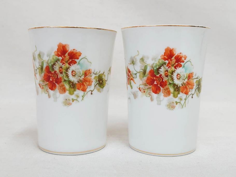 オールドノリタケ　NORITAKE　日本陶器會社　花柄　食卓が明るく華やかになるオールドノリタケまとめて17点セット(コップ2客、ティーポット、プレート8枚、ボウル6点、皿、カップ、金彩、ヤジロベー印、LOUISE、オレンジ、フラワー、草花、洋食器)(R-078753)