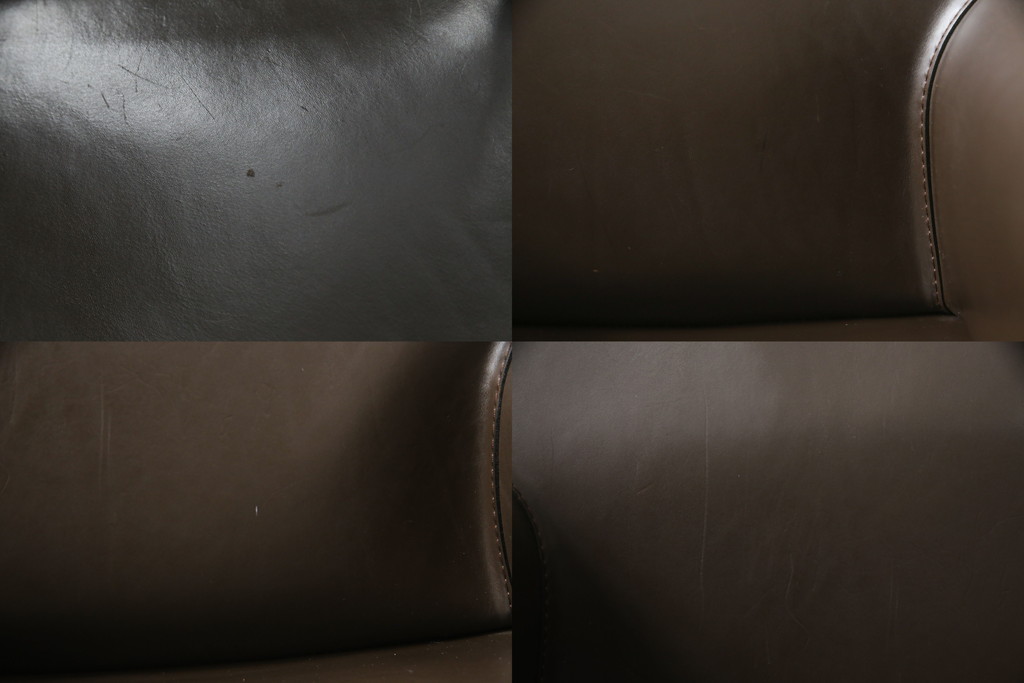 中古　Cassina(カッシーナ)　413　CAB(キャブ)　MARIO BELLINI(マリオベリーニ)　本革(レザー)　シンプルモダンな空間づくりに活躍するアームチェア2脚セット(ダイニングチェア、椅子、イス)(定価2脚で約83万6千円)(R-074312)