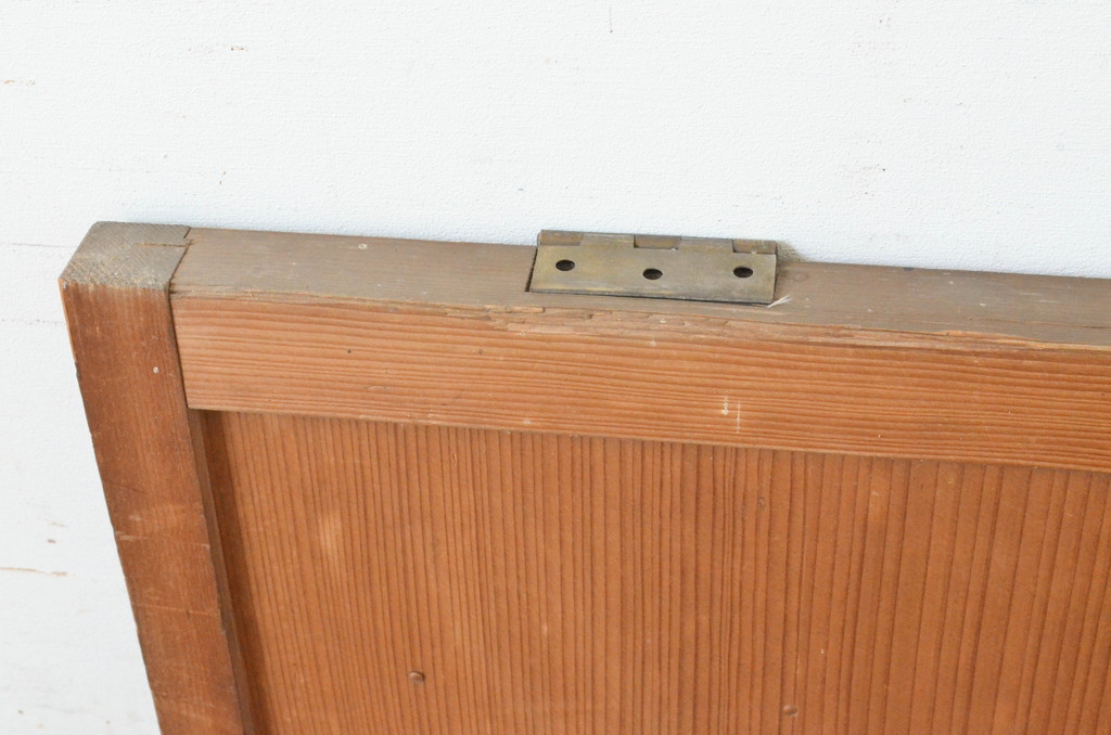 アンティーク建具　縦でも横でも使えるマス目(升目)格子の小さな扉1枚(きつね格子、狐格子、窓、木製戸)(R-065343)