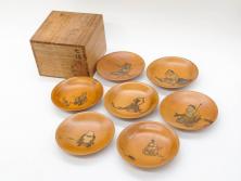 江戸期　古伊万里　竹虎図　染付　大皿29cm(和食器)(R-052422)