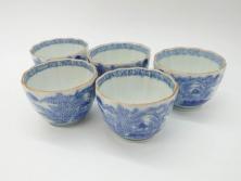 幕末〜明治期　富長貴春(富貴長春)　伊万里　色絵　金彩　5寸皿　約15cm　煌びやかで豪華な絵付けの深皿3客セット(和食器、和皿、変形皿、五寸)(R-062289)