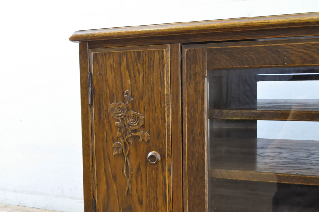 中古　三越家具(現カントリーハウス)　Brugge(ブルージュ)　薔薇の彫刻レリーフが美しいテレビ台(VE1206、ローボード、収納棚、戸棚、テレビボード、サイドボード)(R-064233)