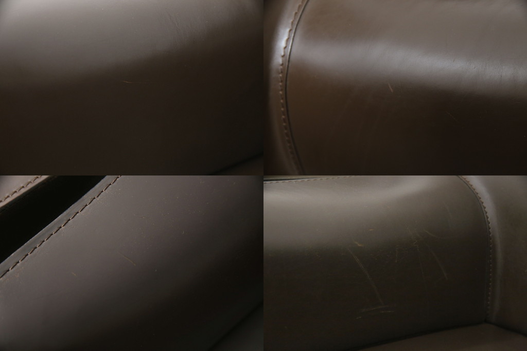 中古　Cassina(カッシーナ)　413　CAB(キャブ)　MARIO BELLINI(マリオベリーニ)　本革(レザー)　シンプルモダンな空間づくりに活躍するアームチェア2脚セット(ダイニングチェア、椅子、イス)(定価2脚で約83万6千円)(R-074313)